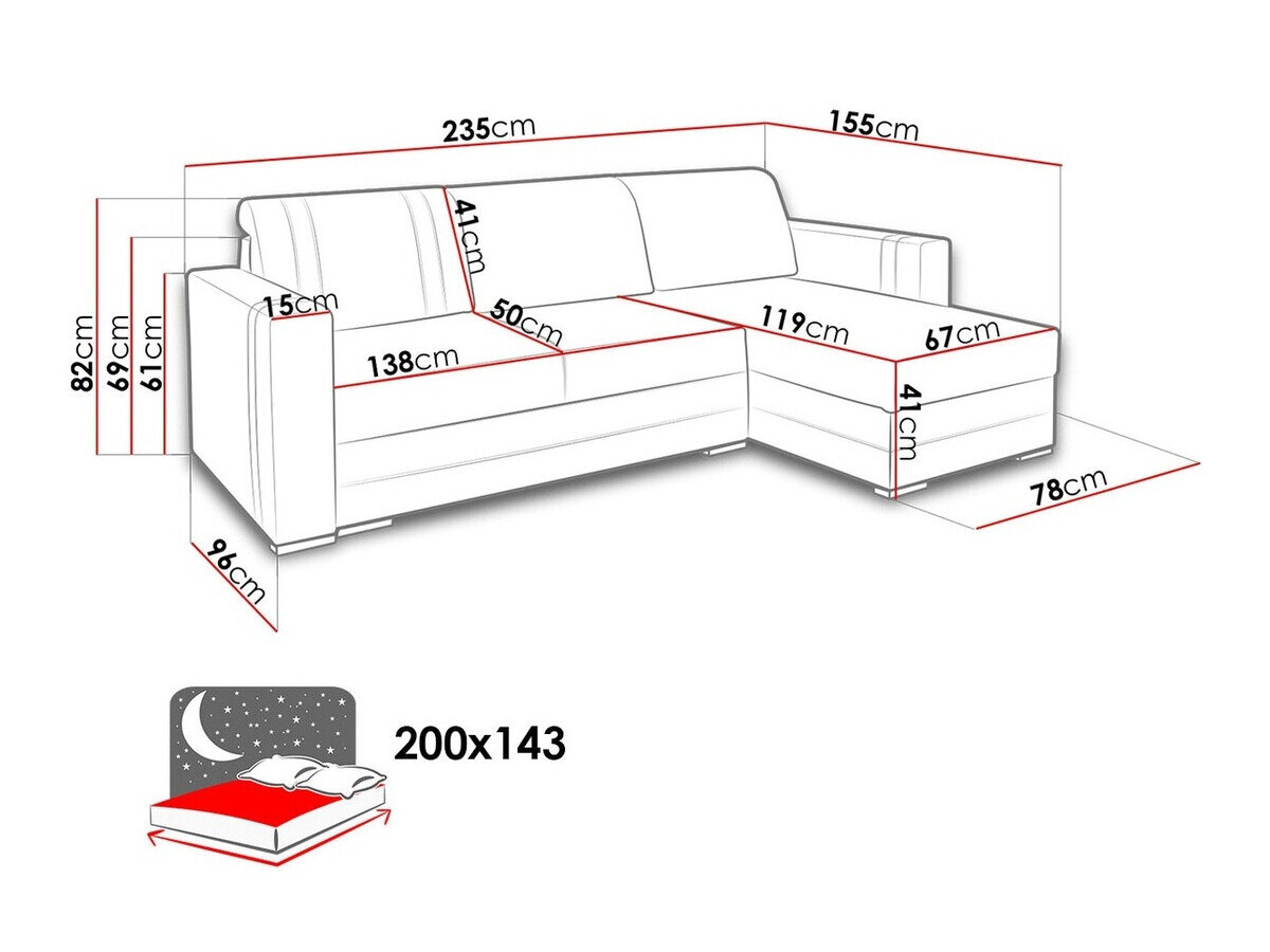 Hjørnesofa Edinburg 101 (Inari 81 + Cayenne 1132)