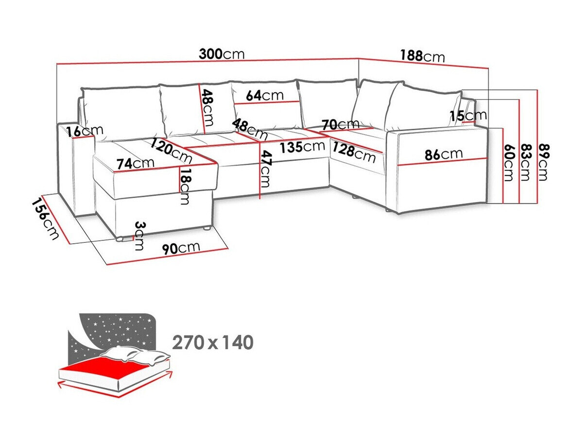 Hjørnesofa Providence 144 (Loca 21)