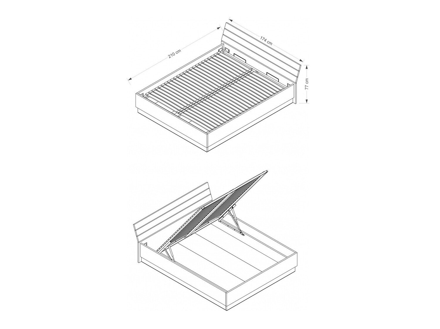 Bed Murrieta 149 (San Remo eik + Grijs)