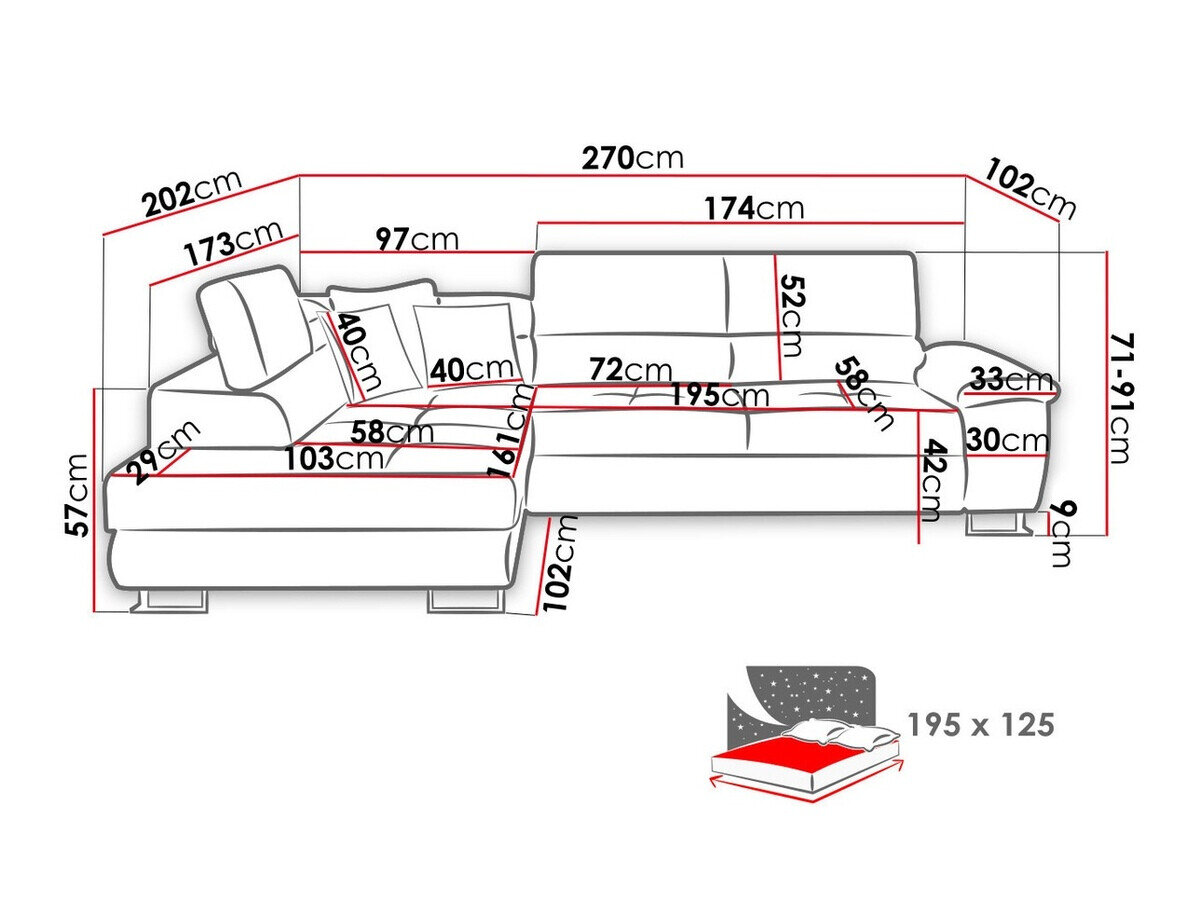 Hjørnesofa Comfivo Ruta VII (Abriamo 04)