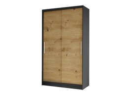 Kledingkast Closico Structor I (Zwart + Artisan eiken)