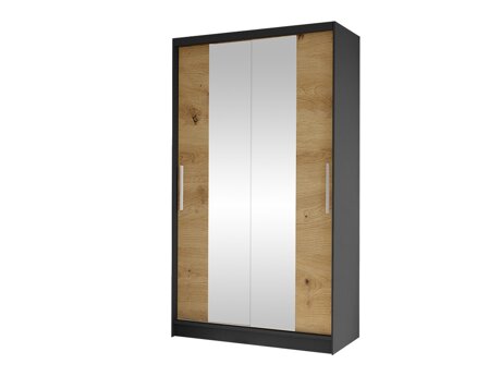 Kledingkast Closico Structor II (Zwart + Artisan eiken)