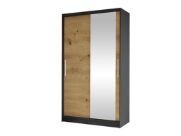 Dulap Closico Structor VI (Negru + Stejar artizan)