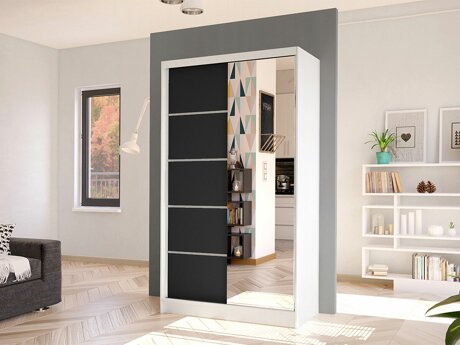 Kledingkast Closico Fractor III (Wit + Zwart)