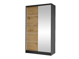 Kledingkast Closico Fractor III (Zwart + Artisan eiken)
