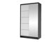 Kledingkast Closico Fractor III (Zwart + Wit)