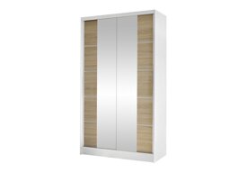 Kledingkast Closico Fractor V (Wit + Sonoma eik)