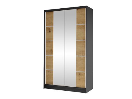 Kledingkast Closico Fractor V (Zwart + Artisan eiken)