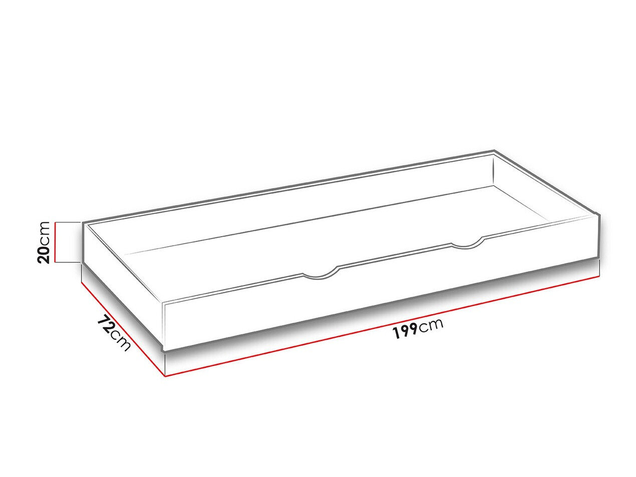 Bed Levtala 112 (Licht eiken + Wit)