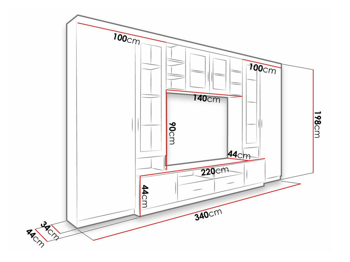 Stuemøbelsæt Bacces (Sonoma eg + Hvid)
