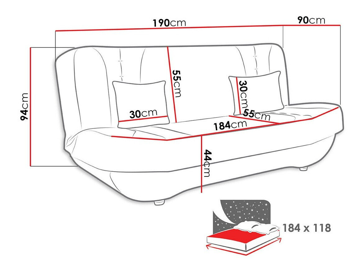 Sovesofa Comfivo 239 (Alova 04 + Alova 46)