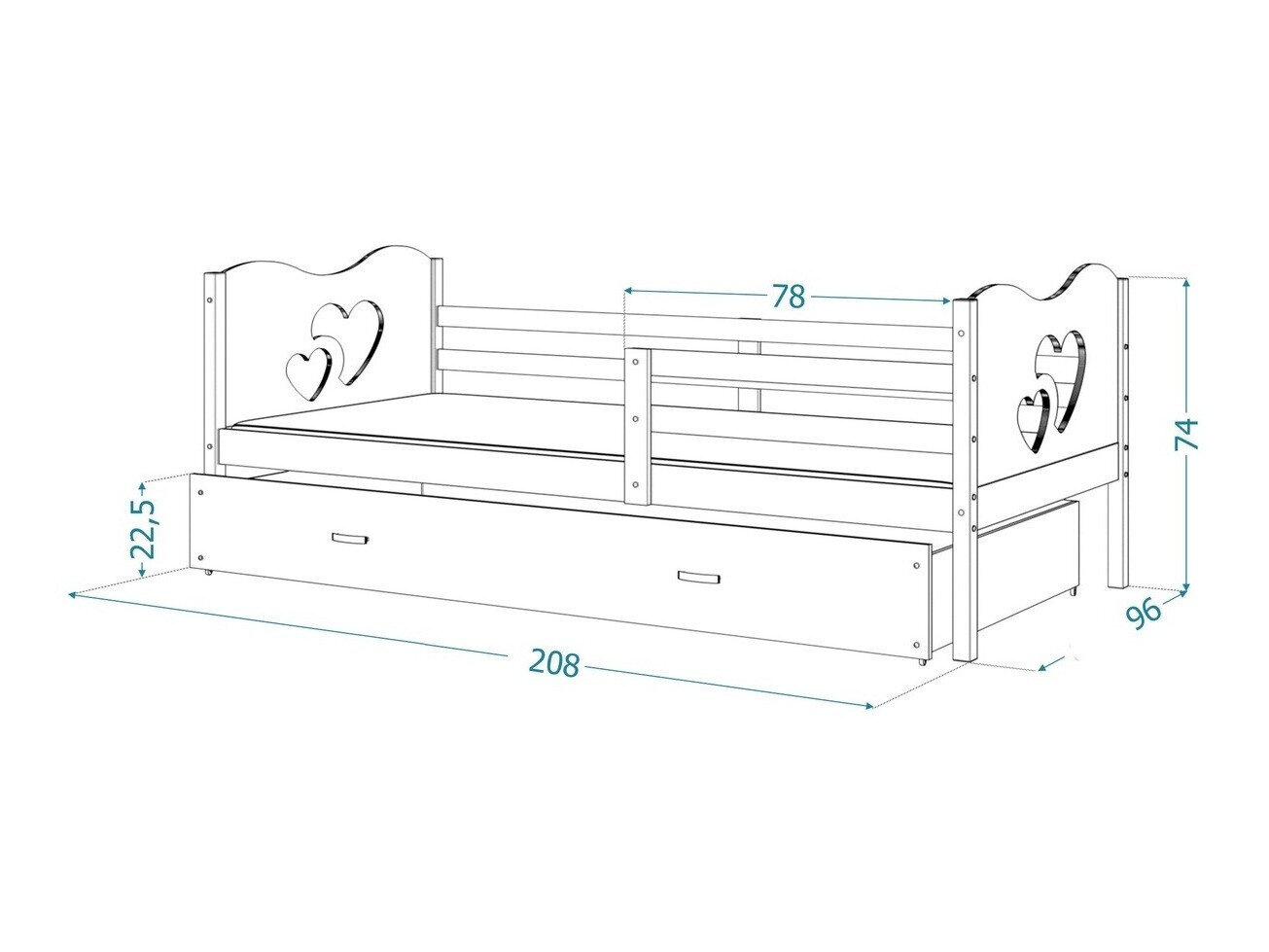 Bed Aurora 164 (Grenen)
