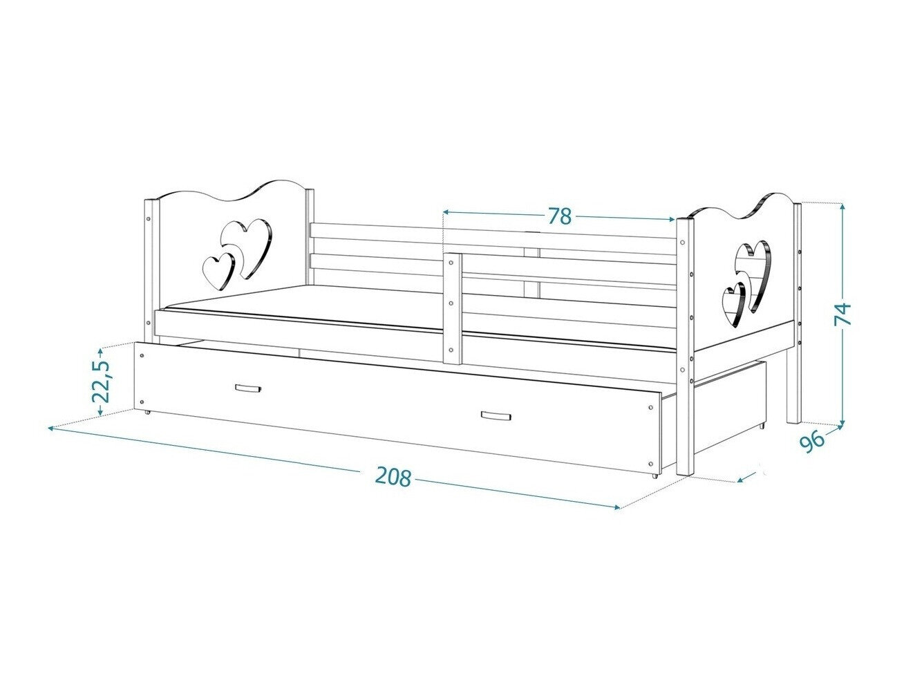 Bed Aurora 164 (Wit)