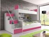 Stapelbed Campus (Wit + Glanzend wit + Glanzend roze)