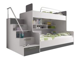 Stapelbed Campus (Wit + Glanzend wit + Grijs met glans)