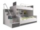 Stapelbed Campus (Wit + Glanzend wit + Grijs met glans)