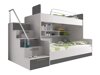 Stapelbed Campus (Wit + Glanzend wit + Grijs met glans)