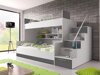 Stapelbed Campus (Wit + Glanzend wit + Grijs met glans)