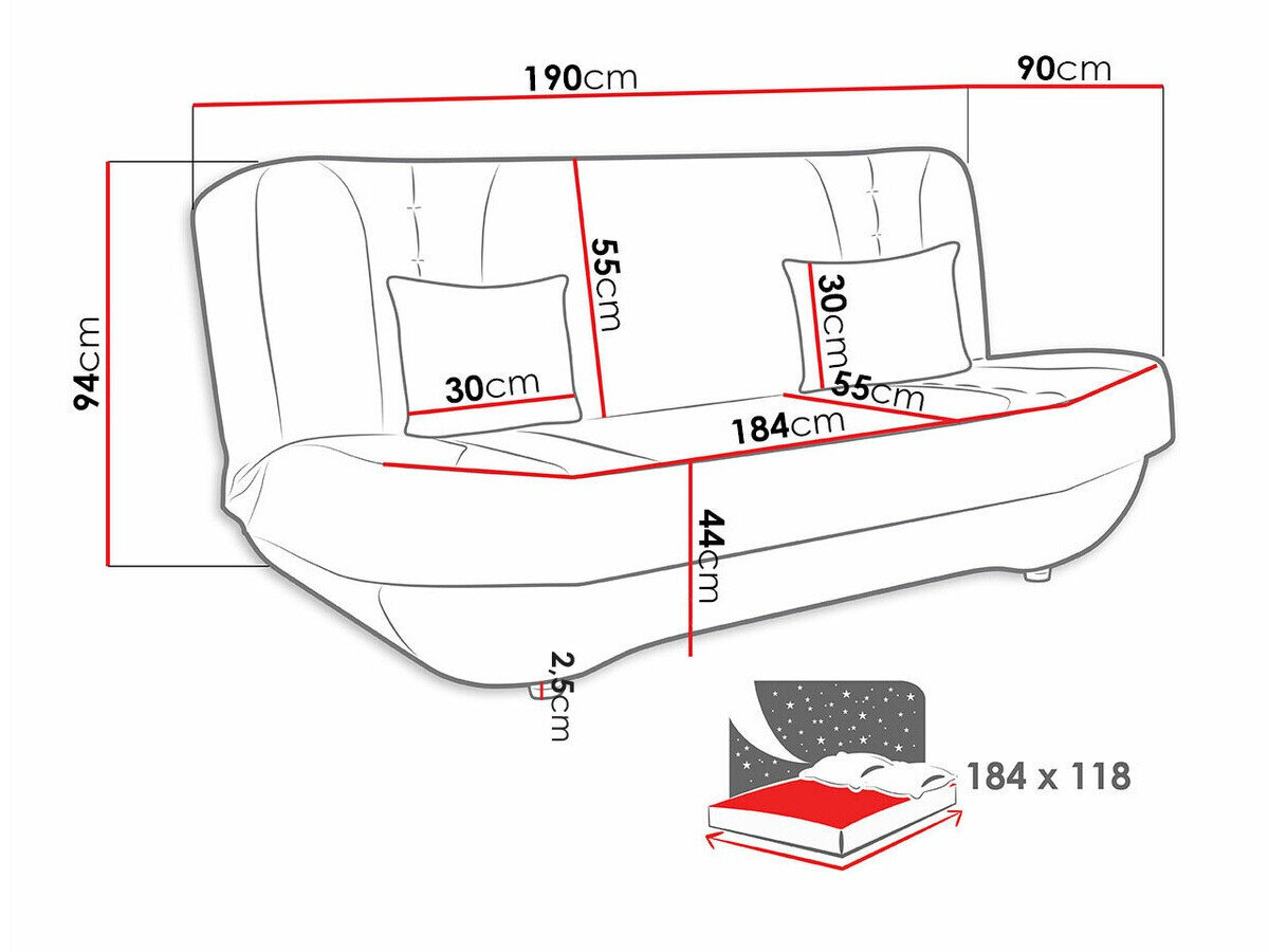 Sovesofa Comfivo 239 (Uttario Velvet 2971 + Uttario Velvet 2973)
