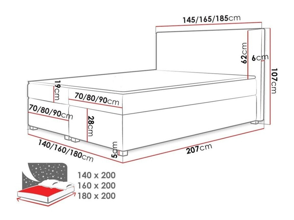 Boxspring Memphis 102 (Rico 18)