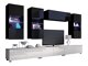 Stuemøbelsæt Tivdalu 121 (Hvid + Glansfuld hvid + Sort + Blank sort)