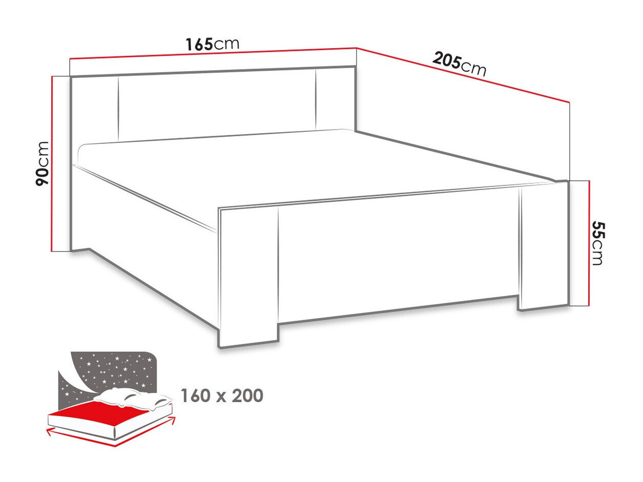 Bed Catromi 101 (Klooster eik + Soft Pik 017)