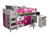 Bed Hartford 190 (Wit + Glanzend roze + Glanzend wit)