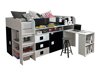 Bed Hartford 190 (Wit + Glanzend zwart + Glanzend wit)