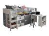 Bed Hartford 190 (Wit + Grijs met glans + Glanzend wit)