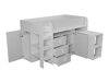 Bed Hartford 190 (Wit + Grijs met glans + Glanzend wit)