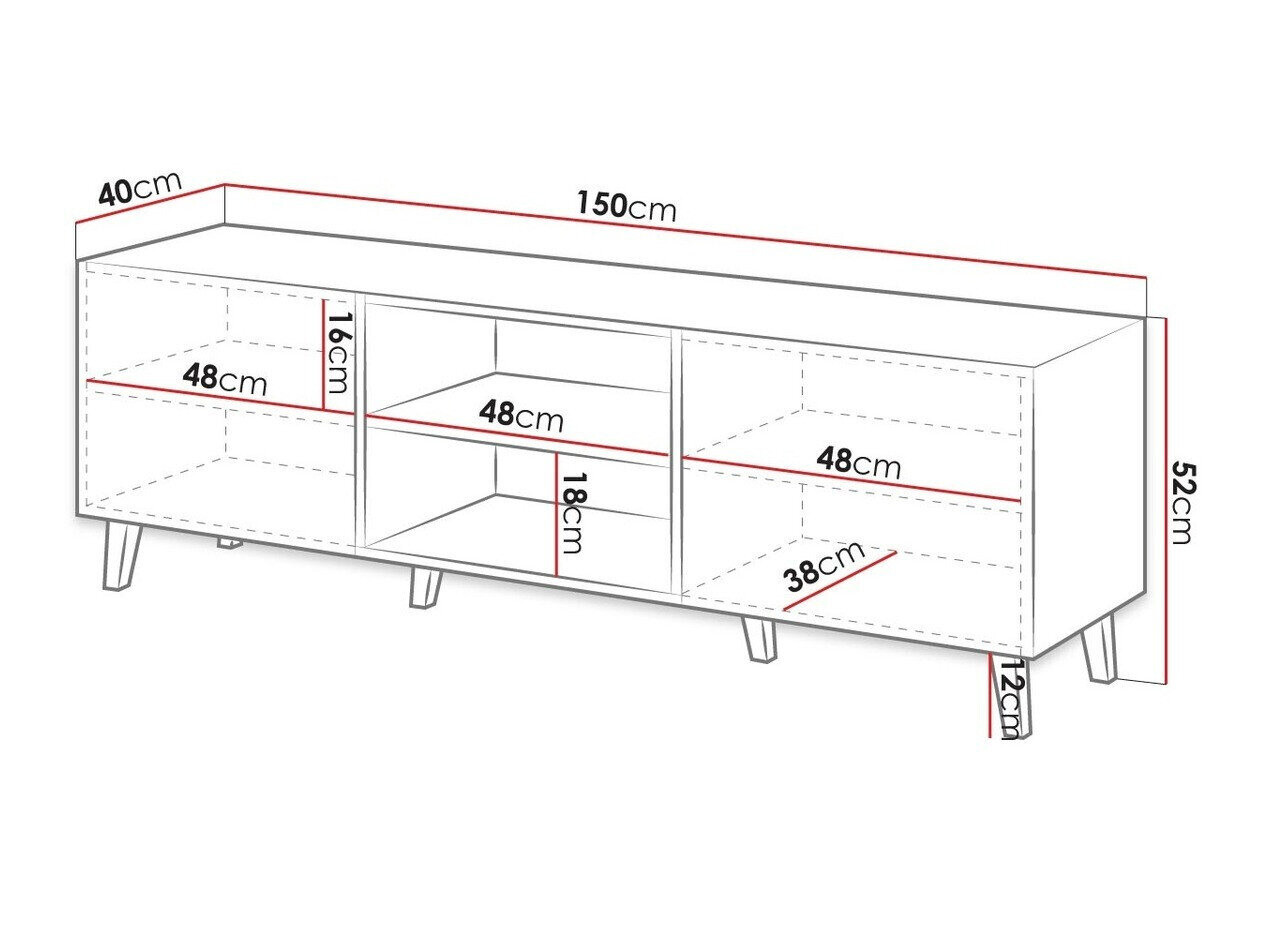 TV-bord Dicto (Sort + Gylden)