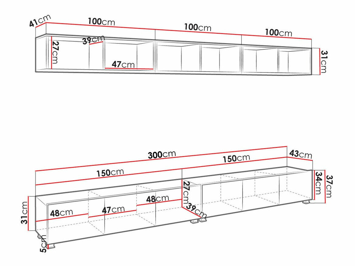 Stuemøbelsæt Remus XXXIII (Hvid + Glansfuld hvid + Gylden eg)