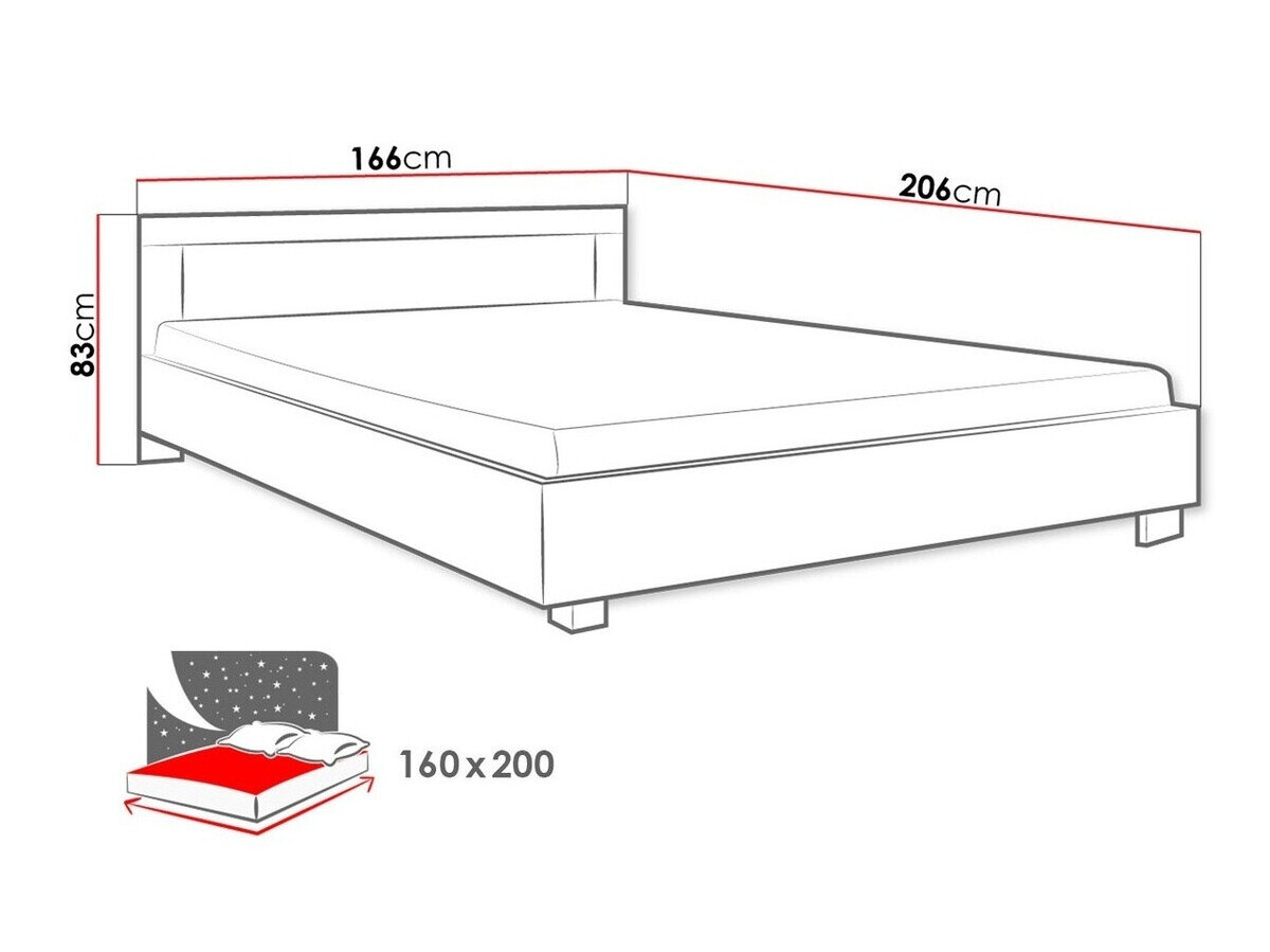 Bed Melfeli 119 (Sonoma eik)