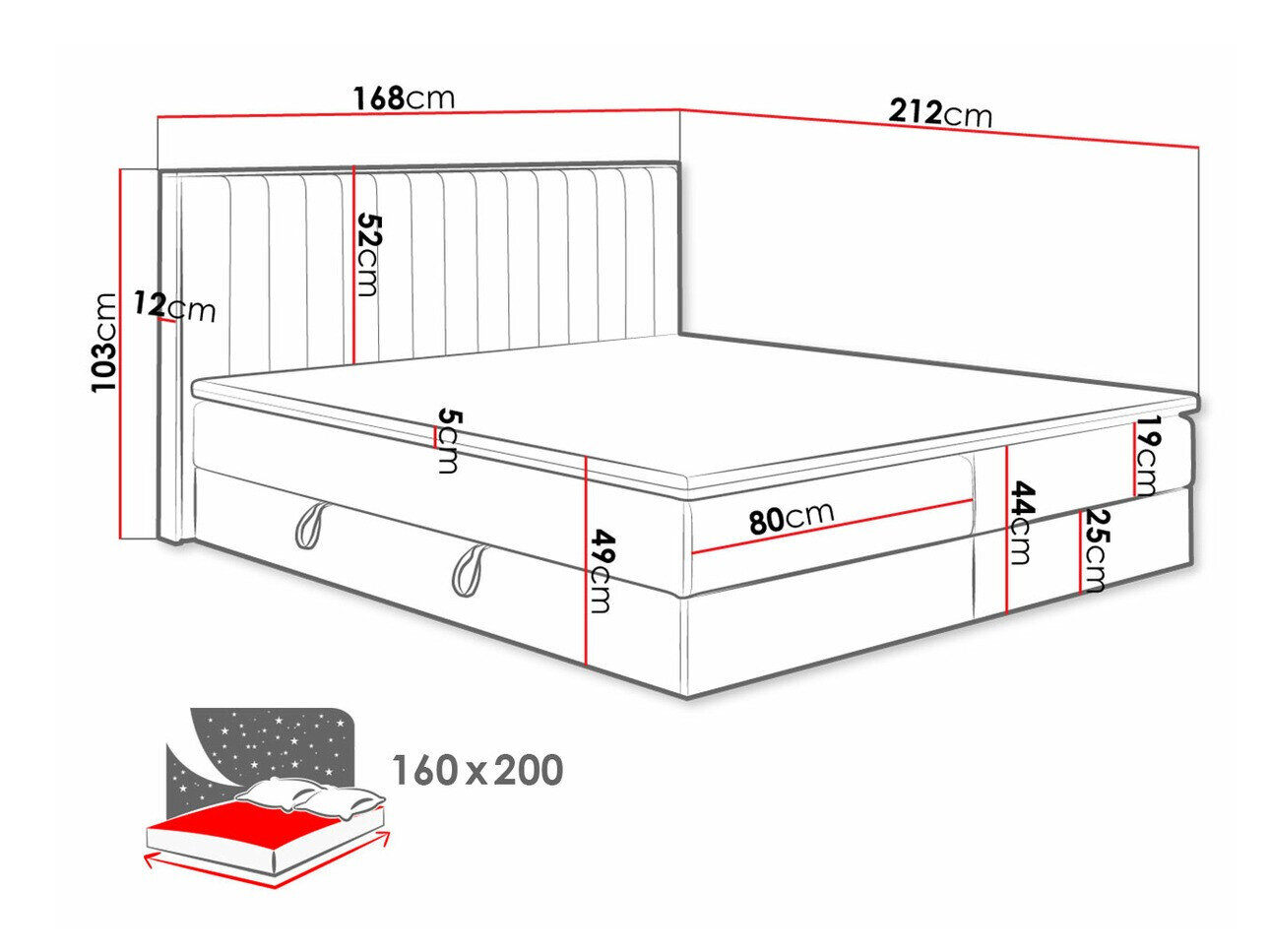 Boxspring ComfiDream Odelra (Gouden eik + Soro 21)