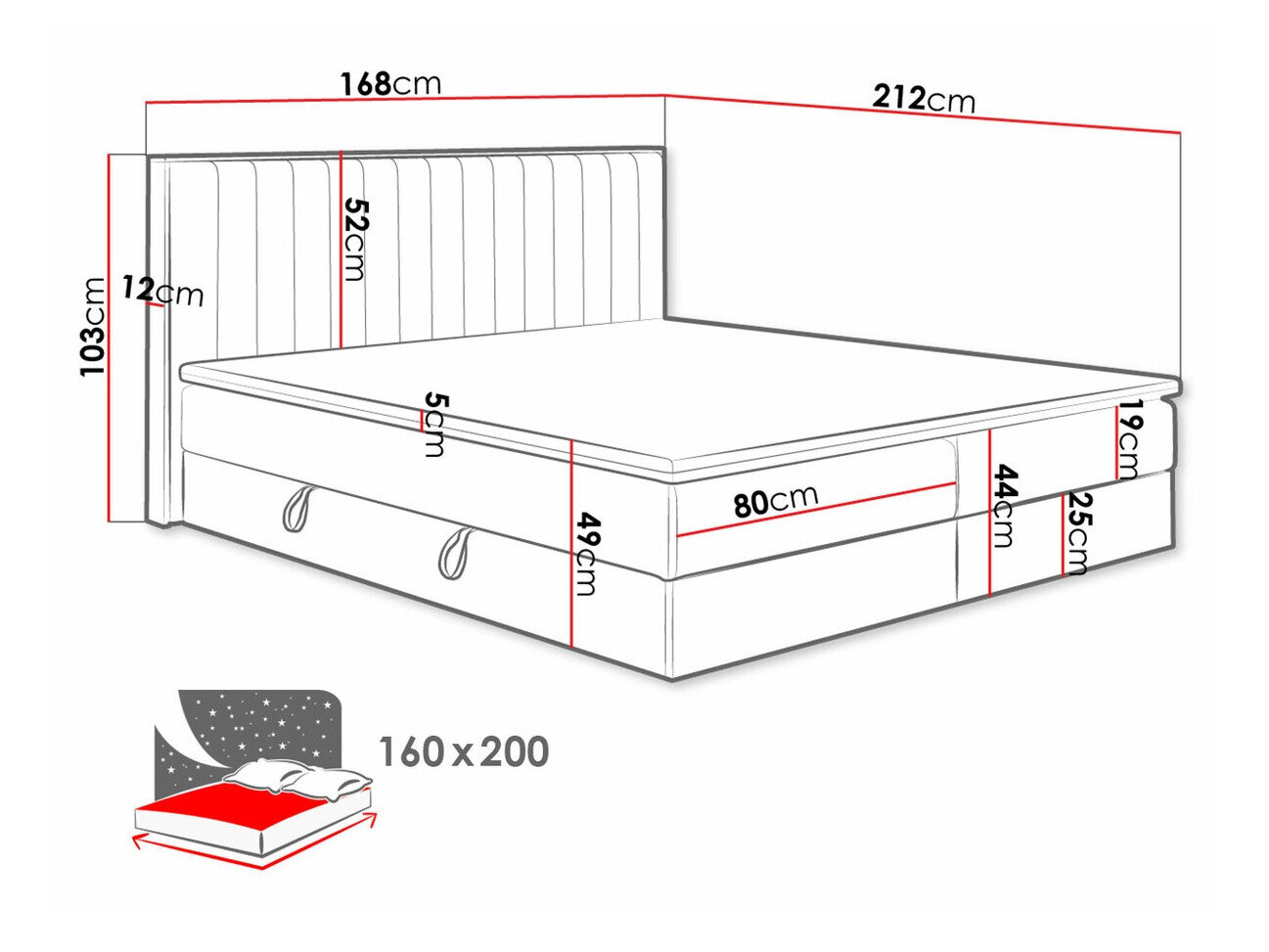 Boxspring ComfiDream Odelra (Gouden eik + Soro 24)
