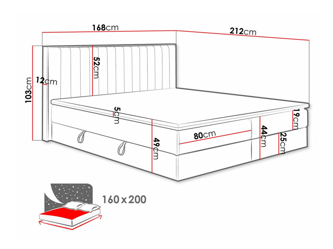 Boxspring ComfiDream Odelra (Gouden eik + Soro 90)