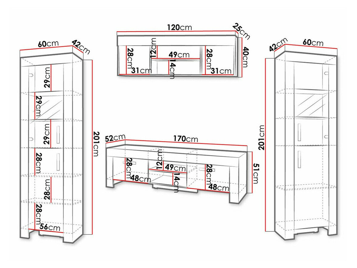 Woonkamerset Melfeli 124 (Sonoma eik)