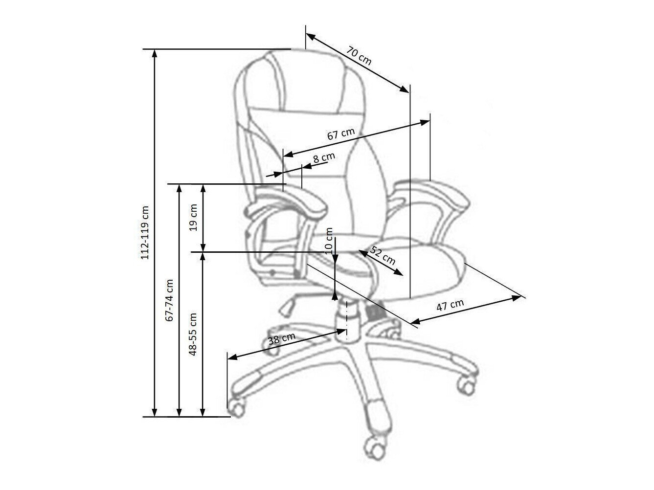 Kontorstol Houston 189 (Lysebrun)