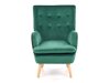 Fauteuil Houston 838 (Donkergroen + Licht hout)