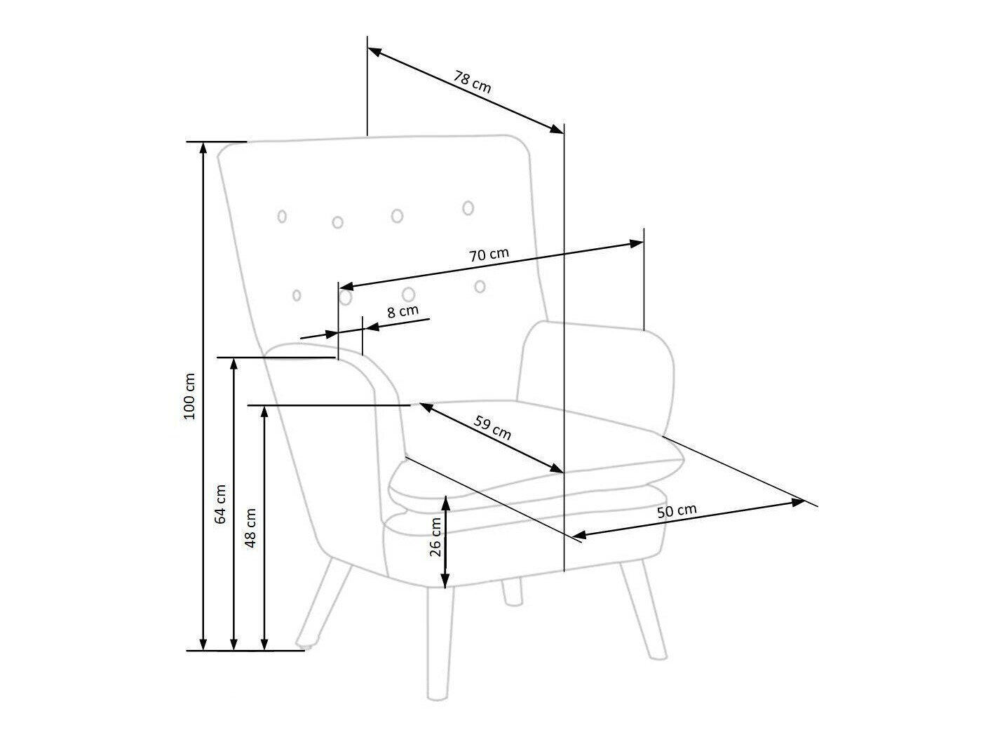 Fauteuil Houston 838 (Donkergroen + Licht hout)