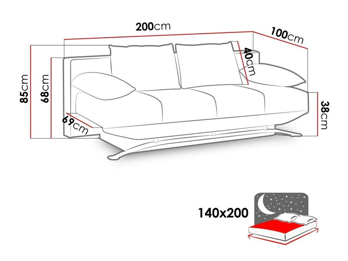 Sovesofa Providence 100 (Aura 01)