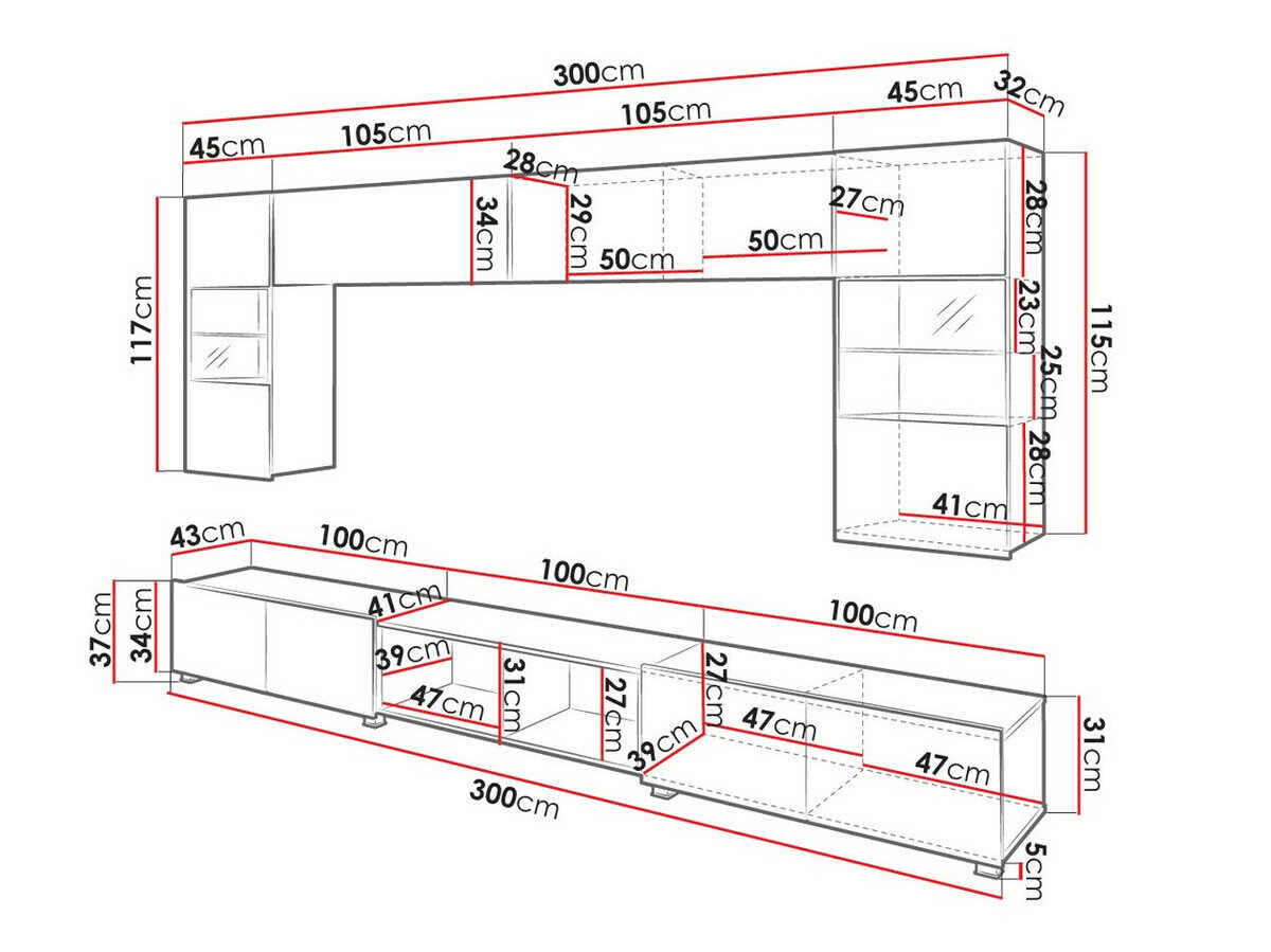 Stuemøbelsæt Tivdalu 144 (Sort + Blank sort + Artisan eg)