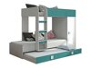 Lit superposé Hartford 191 (Blanc + Brillant Turquoise + Blanc brillant)