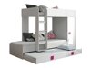 Stapelbed Hartford 191 (Wit + Glanzend wit + Glanzend roze)