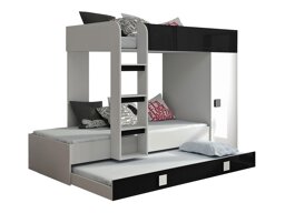 Stapelbed Hartford 191 (Wit + Glanzend zwart + Glanzend wit)