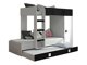 Stapelbed Hartford 191 (Wit + Glanzend zwart + Glanzend wit)