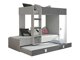 Stapelbed Hartford 191 (Wit + Grijs met glans + Glanzend wit)