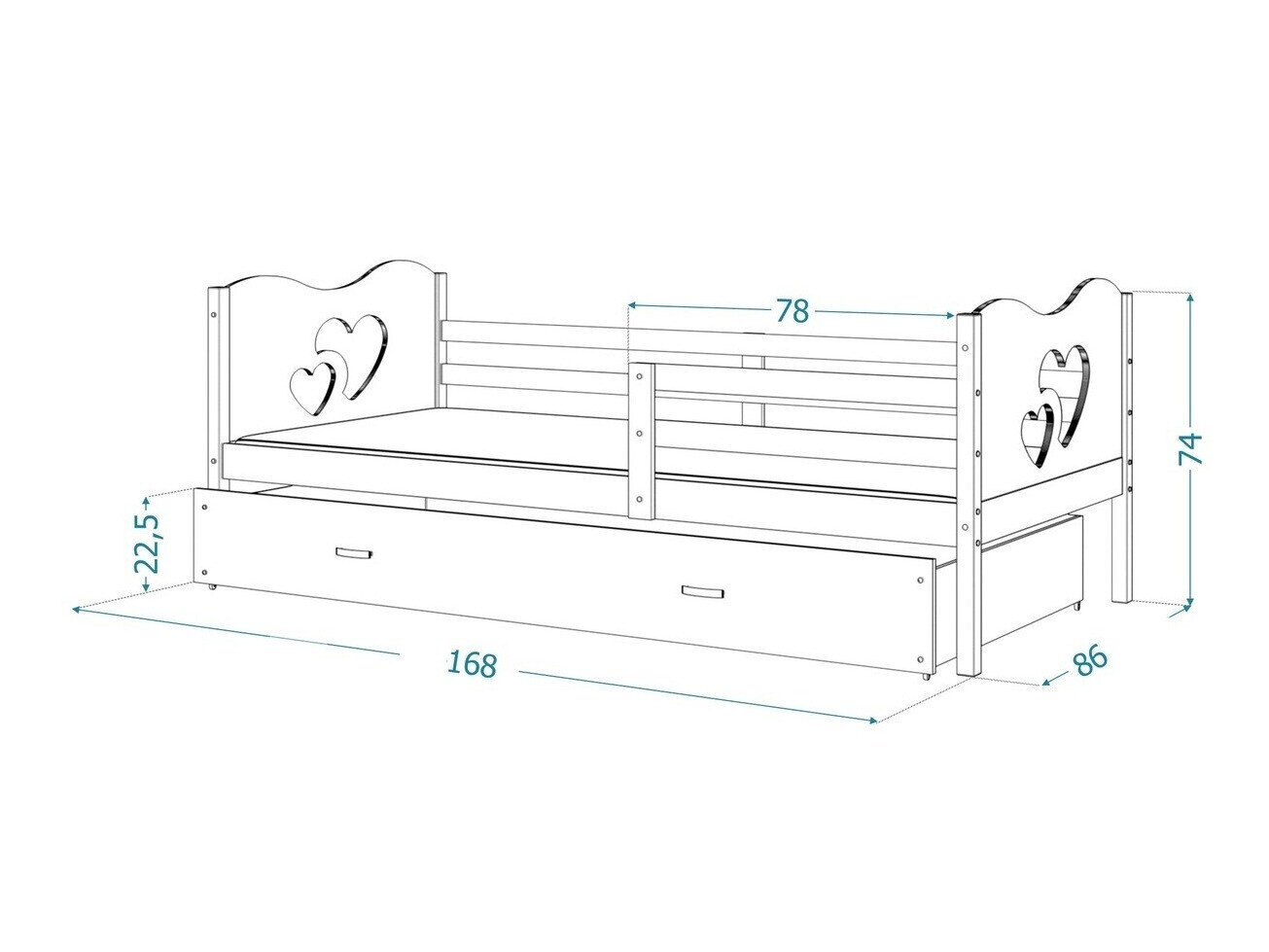 Bed Aurora 162 (Grenen)