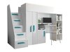 Hoogslaper Hartford 192 (Wit + Glanzend wit + Glans Turquoise)