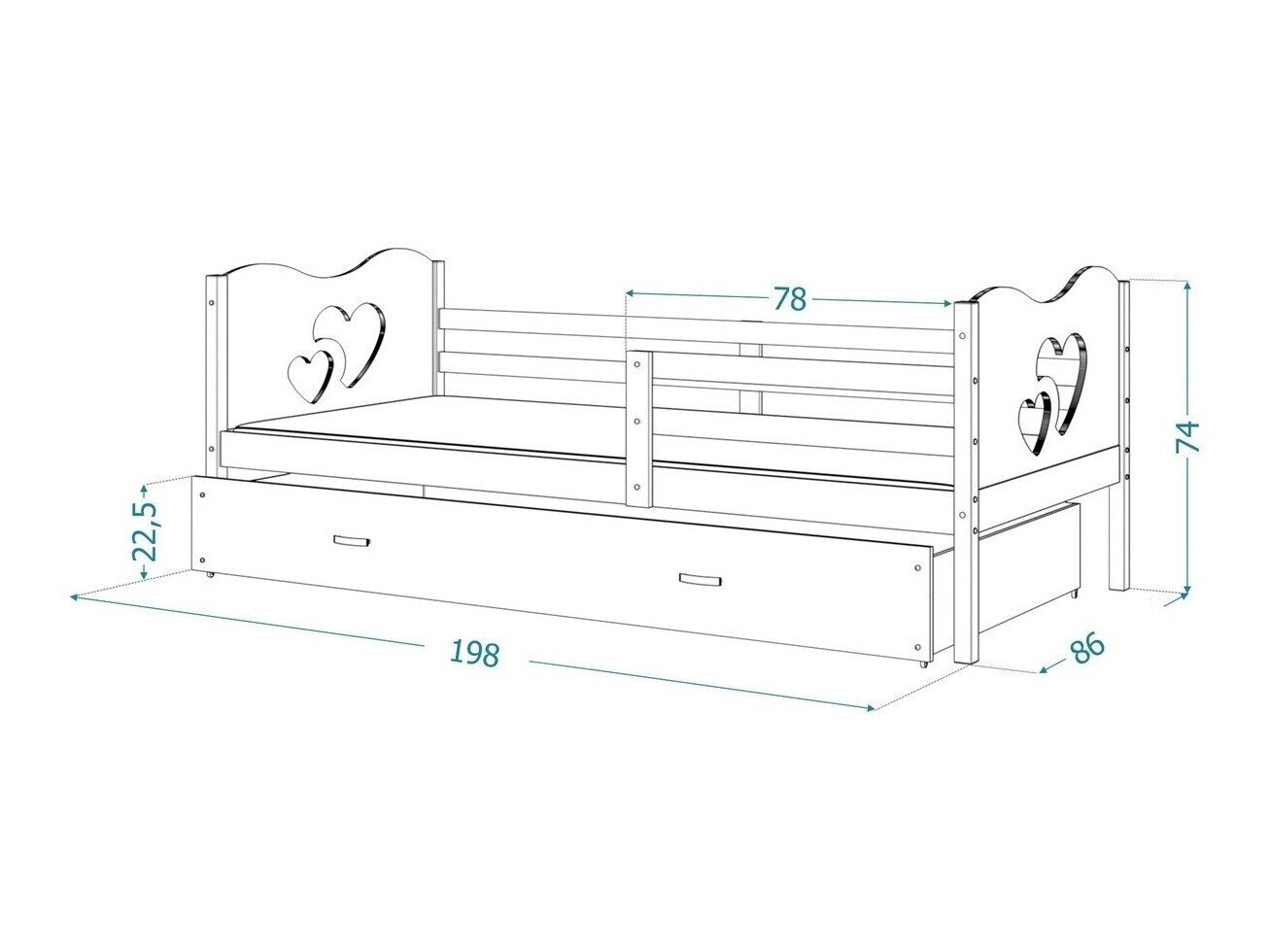 Sänky Aurora 163 (Mänty)
